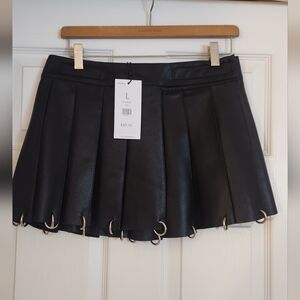 AKIRA Black Mini Skirt with Gold Accents